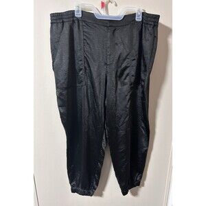 NWT Anthropology Sanctuary Stretch Shine Jogger Dress Pants Size 18W Black Cuffs